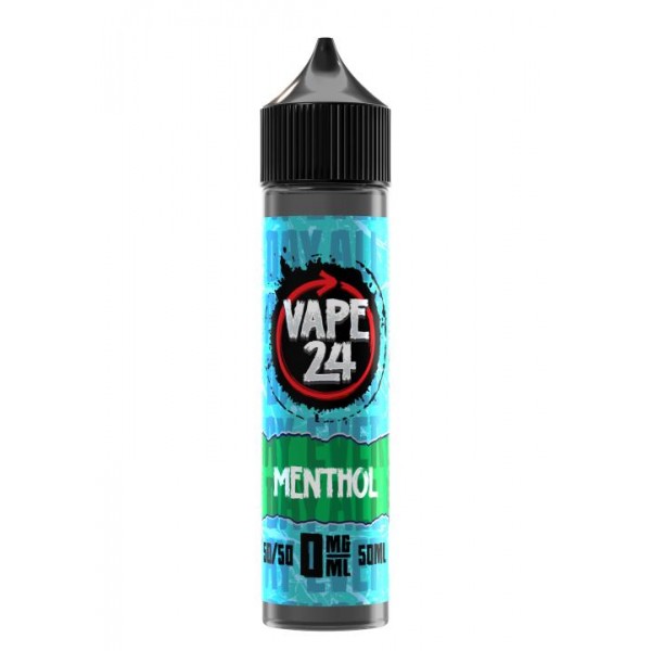 Menthol By Vape 24, 50ML E Liquid, 50VG Vape, 0MG Juice