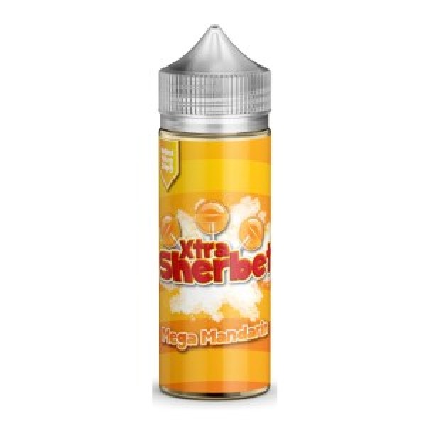 Mega Mandarin XTRA Sherbet. 100ML E-liquid, 0MG vape, 70VG/30PG juice