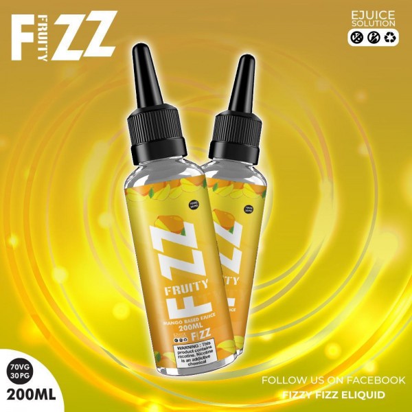 Mango By Fruity Fizz 200ML E Liquid 70VG Vape 0MG Juice