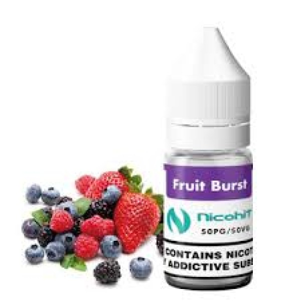 NICOHIT FRUIT BURST E LIQUID E JUICE 10ML TPD 3/6/12/18MG MULTIBUY