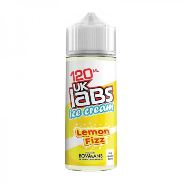 Lemon Fizz - Ice Cream by UK Labs, 100ML E Liquid, 70VG Vape, 0MG Juice, Shortfill