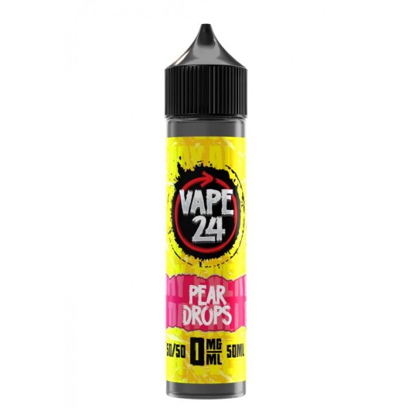 Pear Drops By Vape 24, 50ML E Liquid, 50VG Vape, 0MG Juice