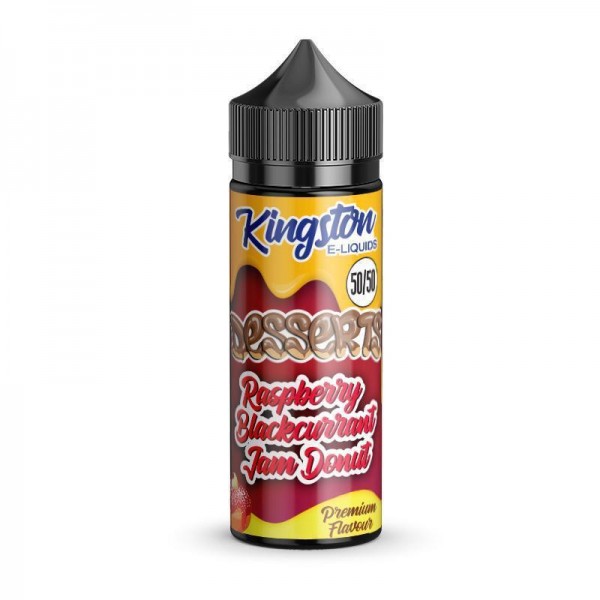 Kingston Raspberry Blackcurrant Jam Donut 100ml E Liquid Juice Vape 50vg Sub Ohm Shortfill