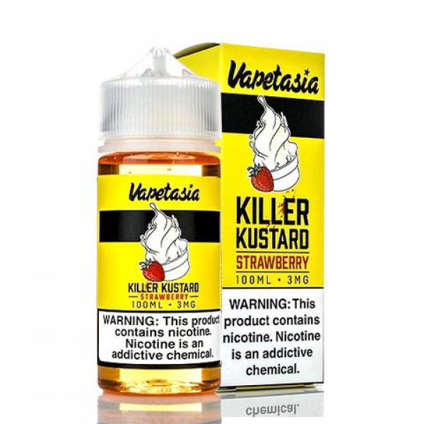 Killer Kustard Strawberry by Vapetasia, 100ML E Liquid, 70VG Vape, 0MG Juice