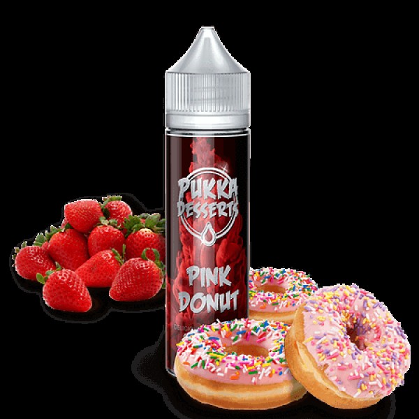 PINK DONUT ELIQUID BY PUKKA JUICE DESSERTS 50ML SHORTFILL E LIQUID 70VG VAPE