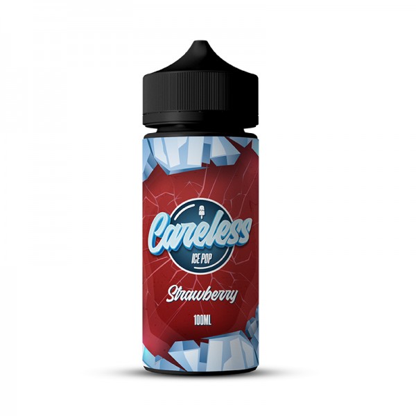 Ice Pop - Strawberry By Careless | 100ML E Liquid | 70VG Vape | 0MG Juice | Short Fill