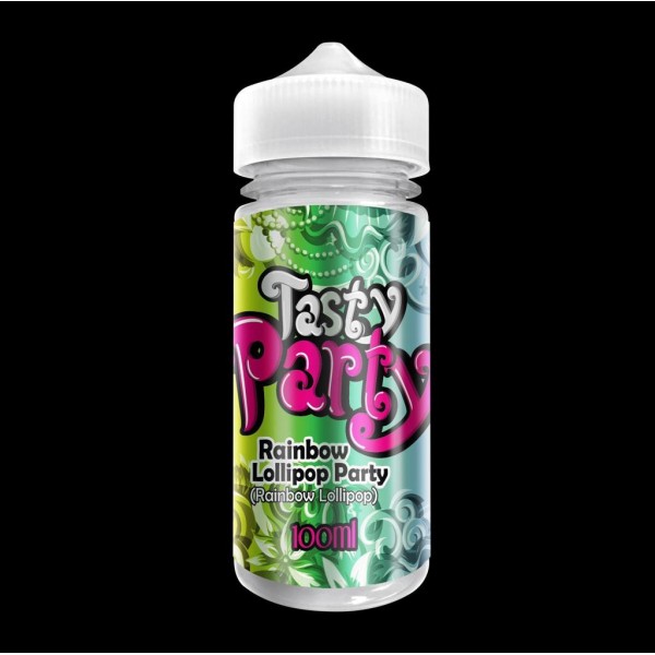 Rainbow Lollipop Party by Tasty Party. 100ML E-liquid, 0MG vape, 70VG/30PG juice