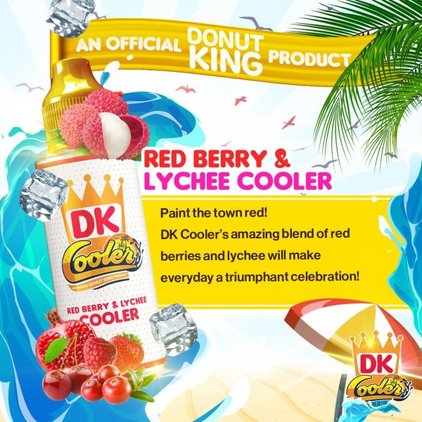 Red Berry & Lychee DK Cooler By Donut King 100ML E Liquid 70VG Vape 0MG Short Fill