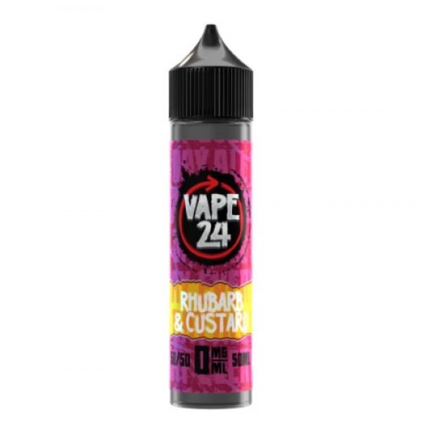 Rhubarb & Custard By Vape 24, 50ML E Liquid, 50VG Vape, 0MG Juice