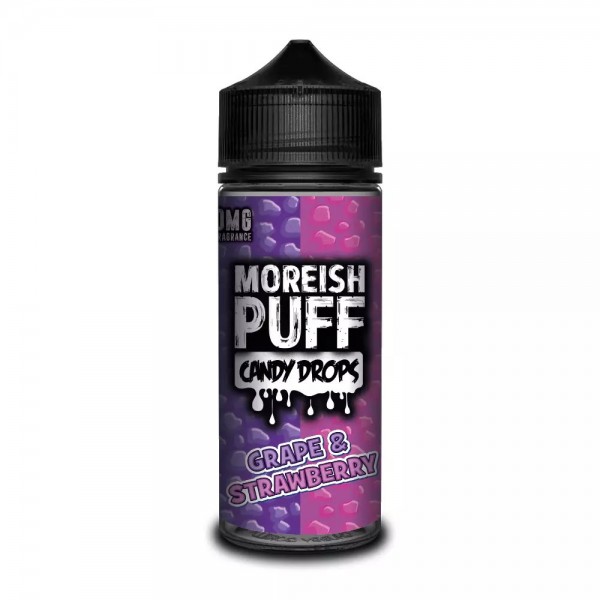 GRAPE & STRAWBERRY – MOREISH PUFF CANDY DROPS 100ML SHORTFILL E LIQUID 70VG VAPE