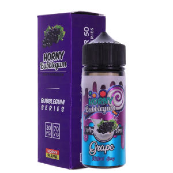 Bubblegum Grape  by Horny Flava. 100ML E-liquid, 0MG Vape, 70VG Juice