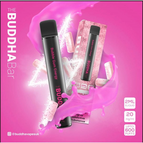 Bubble Gum Energy By Buddha Bar Disposable Vape | 600 Puff | 20MG Nic Salt