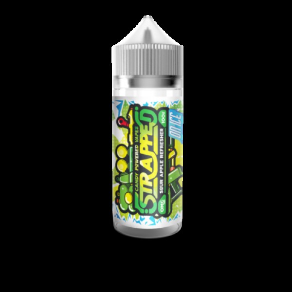 SOUR APPLE REFRESHER ON ICE BY STRAPPED E-LIQUID 100ML SHORTFILL 70VG VAPE