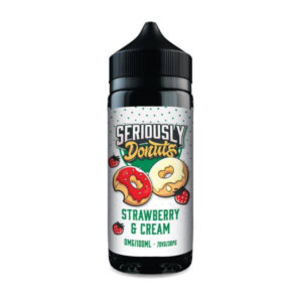 Strawberry & Cream By Doozy Seriously Donuts 100ML E Liquid 70VG Vape 0MG Juice