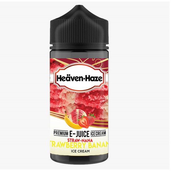 Straw-Nana Strawberry Banana Ice Cream By Heaven Haze 100ML E Liquid 70VG Vape 0MG Juice