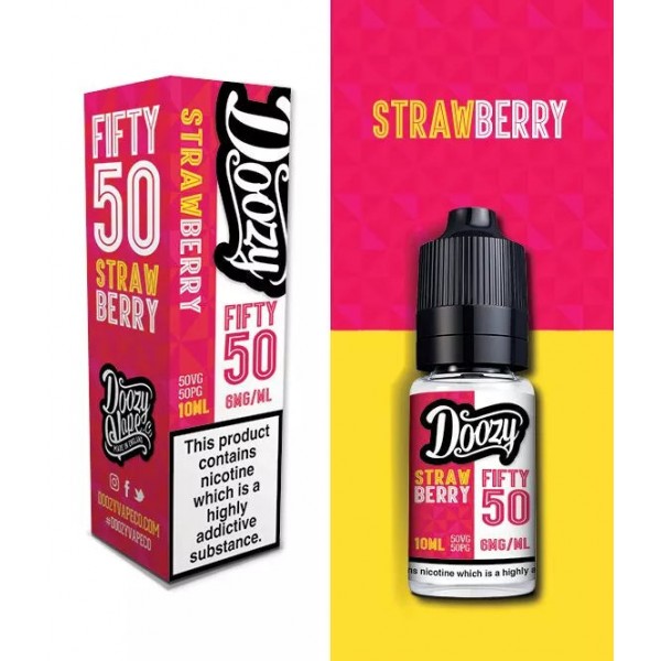 Strawberry - Doozy Vape Co. Fifty 50 | 10 x 10ML E Liquid | 50VG Vape Juice | All Strengths
