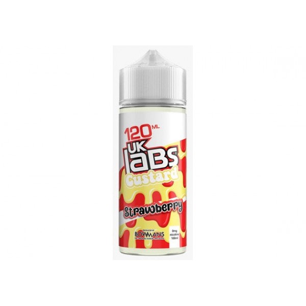 Strawberry - Custard by UK Labs, 100ML E Liquid, 70VG Vape, 0MG Juice, Shortfill