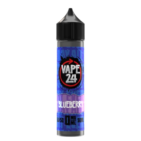 Blueberry By Vape 24, 50ML E Liquid, 50VG Vape, 0MG Juice