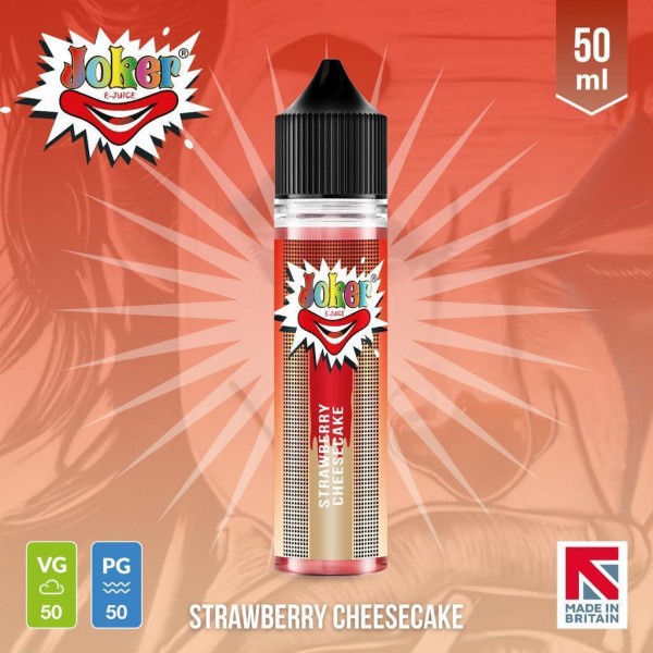 Strawberry Cheesecake By Joker E-Juice 50ML E Liquid 50VG Vape 0MG Juice