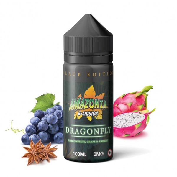 Dragonfly By Amazonia Black Edition 100ML E Liquid 70VG Vape 0MG Juice