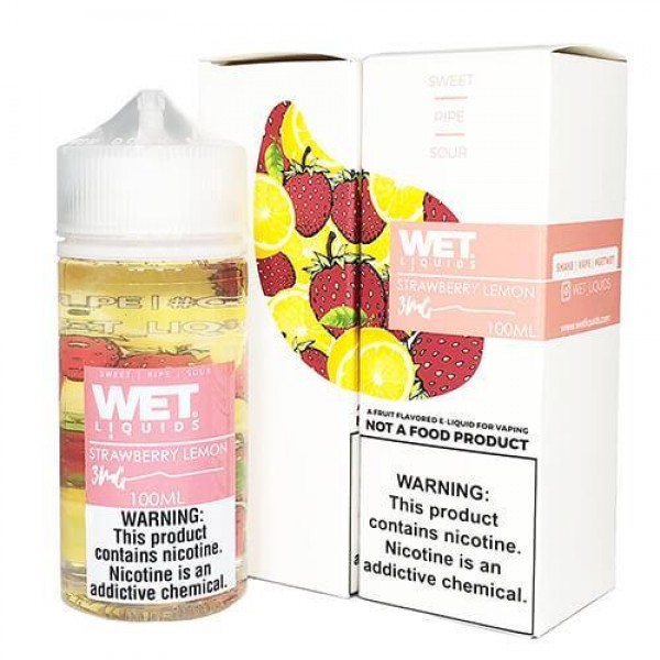 Strawberry Lemon by Wet Liquids 100ML E Liquid 70VG Vape 0MG Juice