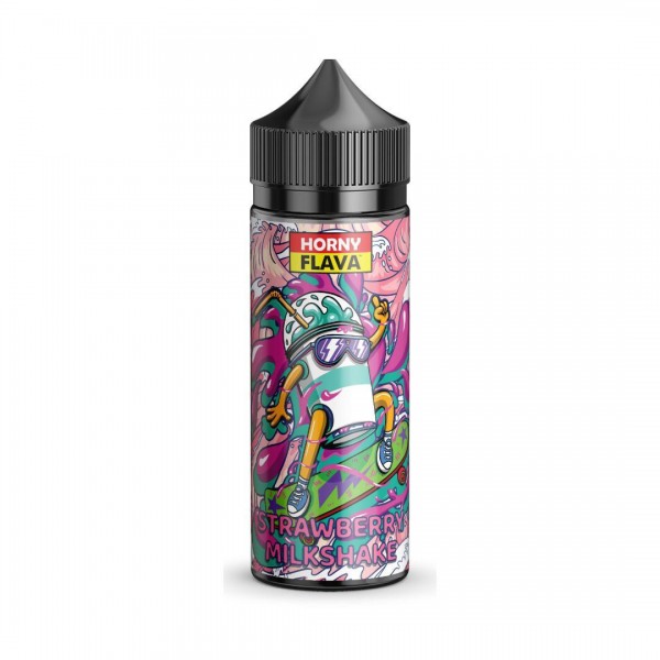 Strawberry Milkshake by Horny Flava. 100ML E-liquid, 0MG Vape, 70VG Juice