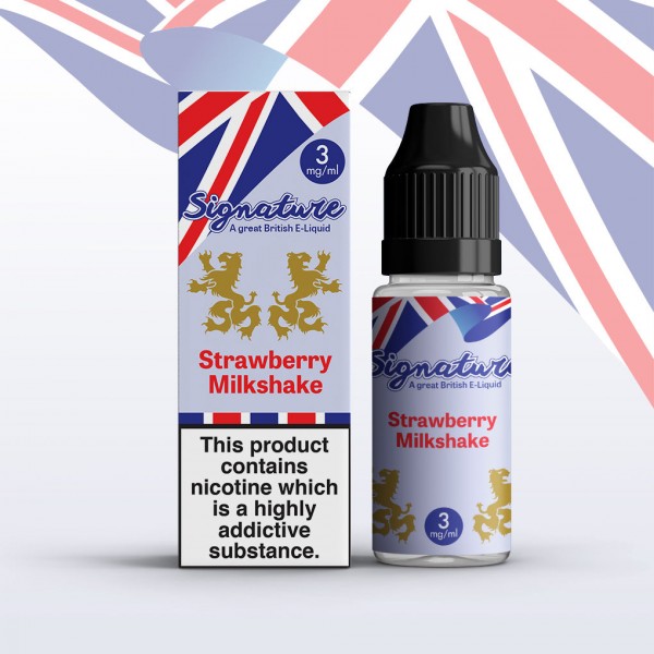 Strawberry Milkshake by Signature 10 x 10ML E liquid 50VG Vape 3/6/12/18MG Juice