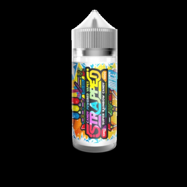 SUPER RAINBOW CANDY ON ICE BY STRAPPED E-LIQUID 100ML SHORTFILL 70VG VAPE