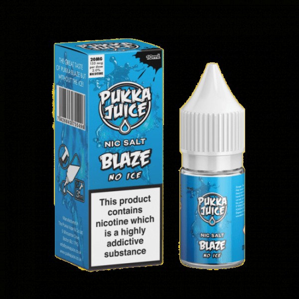 Blaze No Ice by Pukka Juice Nicotine Salt, 10ML E Liquid, 10MG/20MG Juice, 50VG Vape