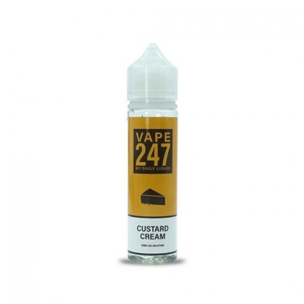 Custard Cream By Vape 247, 50ML E Liquid 70VG Vape 0MG Juice