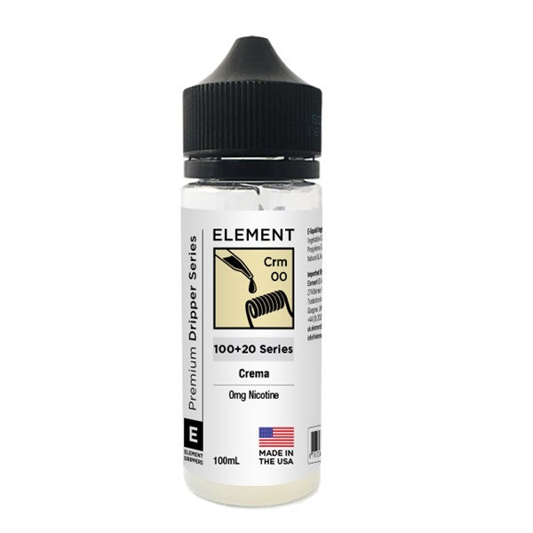 Crema Element. 100ML E-Liquid, 0MG Vape 80VG/20PG Juice