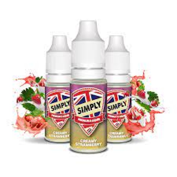 Creamy Strawberry By Vape Simply 10ML E Liquid 50VG/50PG Vape Juice | All Strengths Available