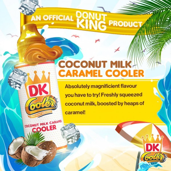 Coconut Milk Caramel DK Cooler By Donut King 100ML E Liquid 70VG Vape 0MG Short Fill