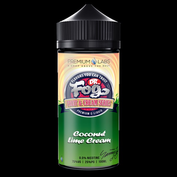 COCONUT LIME CREAM BY DR FOG FRUIT AND CREAM SERIES 100ML SHORTFILL 75VG E LIQUID JUICE VAPE