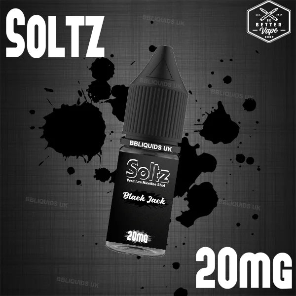 Black Jack by Soltz, Premium Nicotine Salt, 10ML E Liquid, 10MG/20MG Vape, 50VG Juice