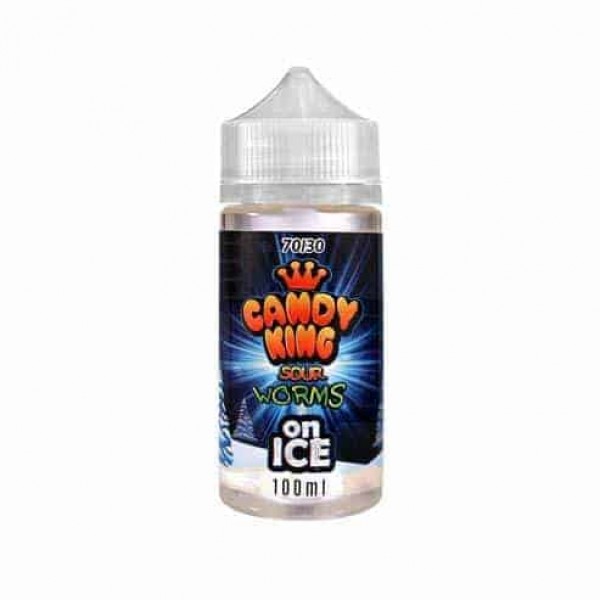 CANDY KING E LIQUID SOUR WORMS ON ICE 100ML SHORTFILL 80VG 20PG JUICE VAPE