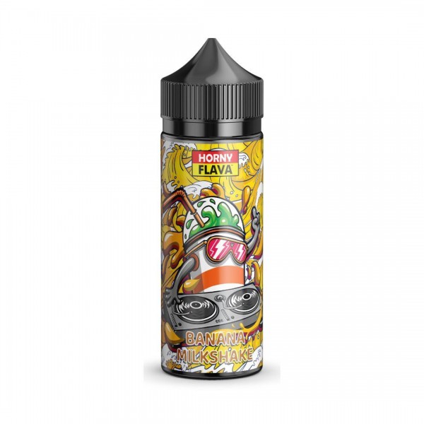 Banana Milkshake by Horny Flava. 100ML E-liquid, 0MG Vape, 70VG Juice