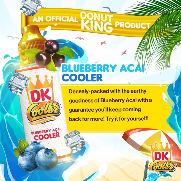 Blueberry Acai DK Cooler By Donut King 100ML E Liquid 70VG Vape 0MG Short Fill