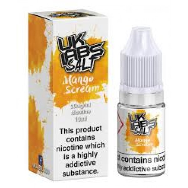 UK LABS NIC SALT MANGO SCREAM 10ML TPD 20MG E LIQUID JUICE MULTIBUY