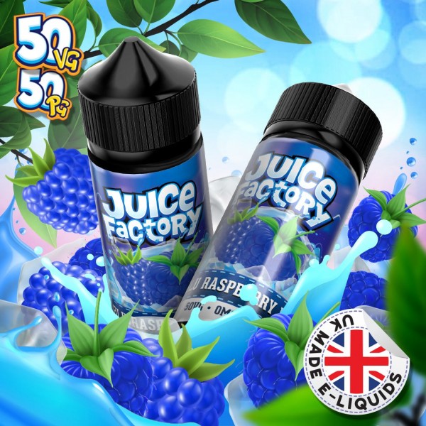 Blue Raspberry Ice by Juice Factory. 100ML E-liquid, 0MG vape, 50VG/50PG juice