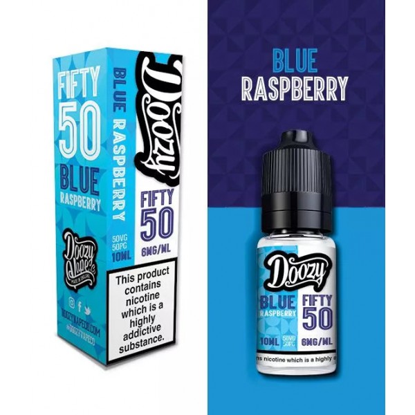 Blue Raspberry - Doozy Vape Co. Fifty 50 | 10 x 10ML E Liquid | 50VG Vape Juice | All Strengths