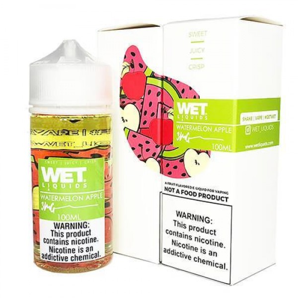 Watermelon Apple by Wet Liquids 100ML E Liquid 70VG Vape 0MG Juice