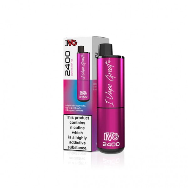 Watermelon Ice - IVG 2400 Puffs Disposable Vape - Multibuy Deal