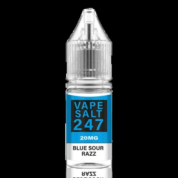 Blue Sour Razz - Vape Salt 247, 10 x 10ML Nic Salt E Liquid 50VG Vape 10MG/20MG Juice