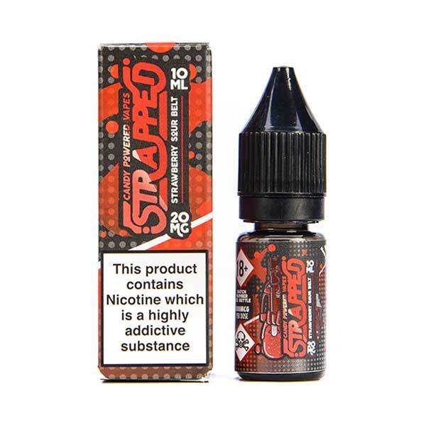 Strawberry Sour Belt By Strapped Nic Salt 10ML E Liquid 60VG Vape 10MG/20MG Juice