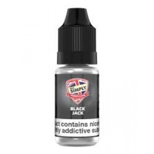 Black Jack By Vape Simply 10ML E Liquid 50VG/50PG Vape Juice | All Strengths Available