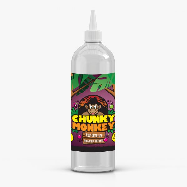 Black Grape Lime Bubblegum Menthol By Chunky Monkey (Kingston) 200ML E Liquid 60VG Vape 0MG Juice Short Fill