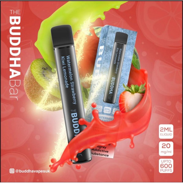 Watermelon Strawberry Kiwi Lemonade By Buddha Bar Disposable Vape | 600 Puff | 20MG Nic Salt