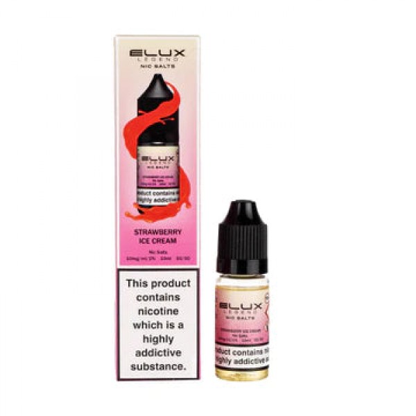 Strawberry Ice Cream By Elux Legend 10ML Nic Salt E Liquid 50VG Vape 10MG/20MG Juice