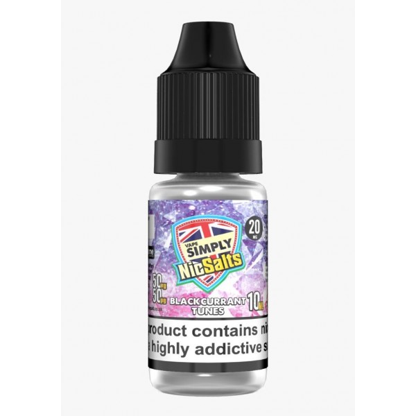 Blackcurrant Tunes by Vape Simply Nic Salts, 10ML E Liquid, 50VG Vape,10MG/ 20MG Juice